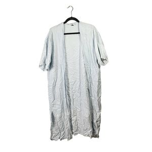 Universal Thread Boho Blue White Oversized Flowy Short Sleeve Cardigan Shawl